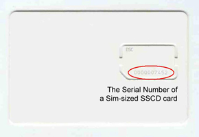 smartcard frontside with serial number sample